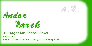 andor marek business card